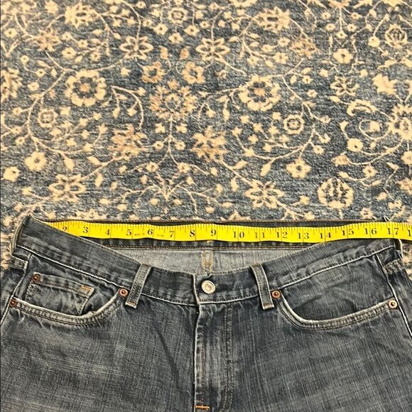 7 For All Mankind Men's Blue Factory Distressed Bootcut Denim Jeans - Picture 11 of 11